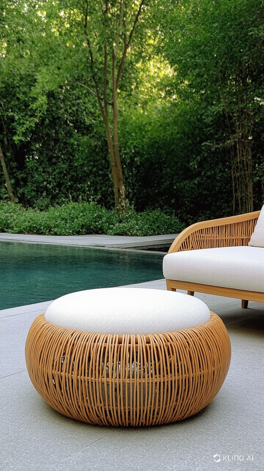 Rattan Ottoman