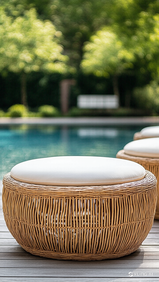 Rattan Ottoman