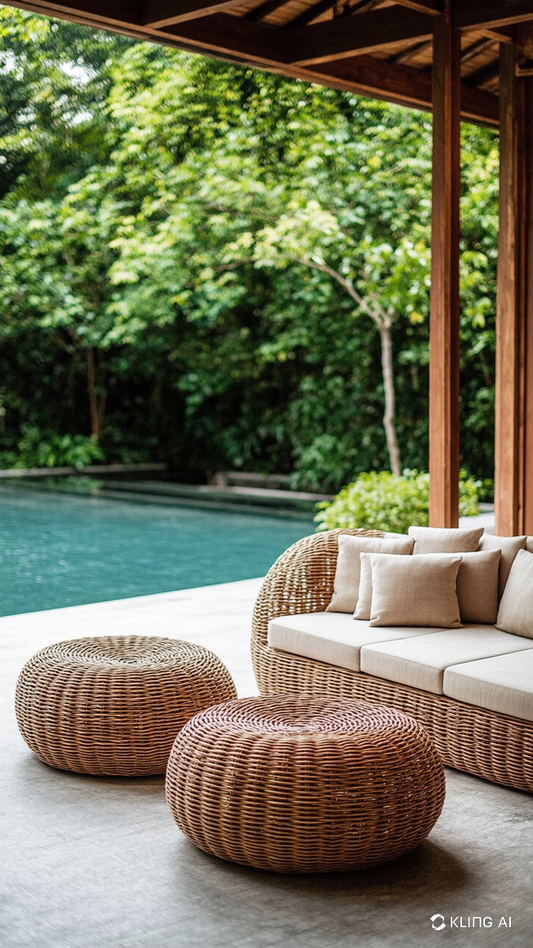 Rattan Ottoman