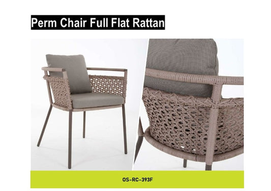 Perm Full Flat Rattan Dining Chair