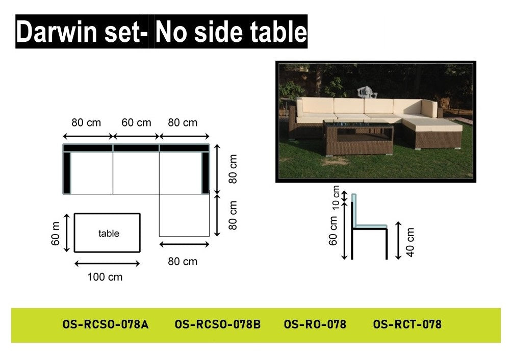 Darwin Set Without Side Table Living Furniture
