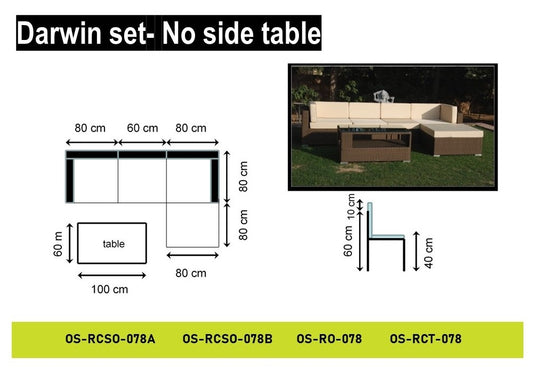 Darwin Set Without Side Table Living Furniture