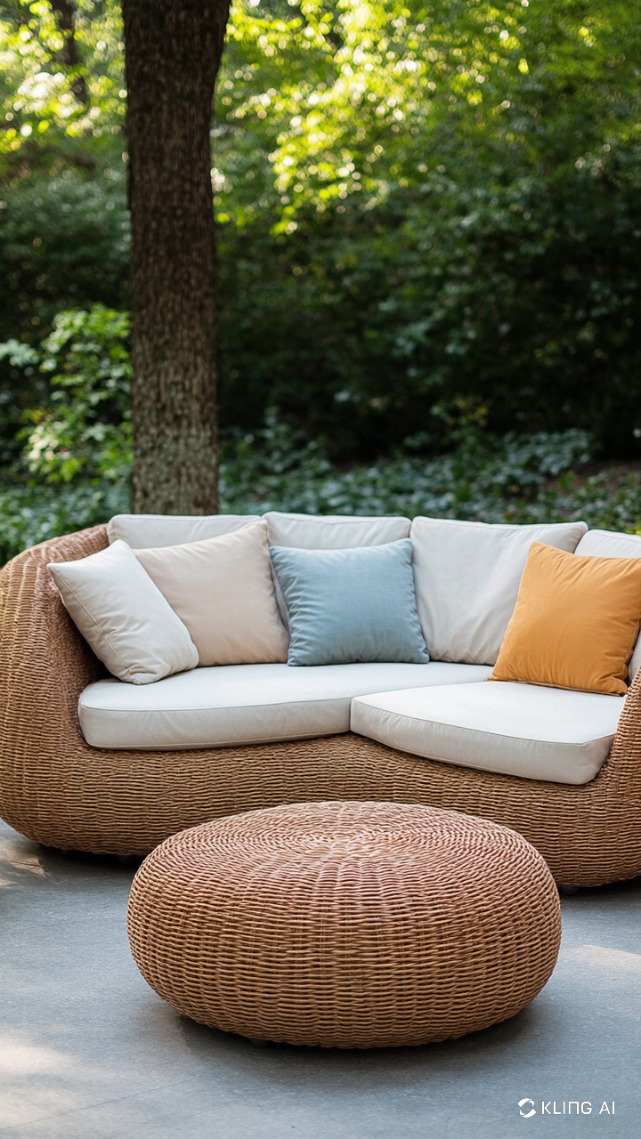 Rattan Ottoman